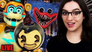 🔴LIVE: MASCOT MARATHON! (FNAF 4, Bendy, and Poppy Playtime)