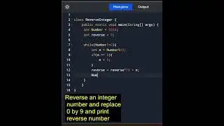 Reverse Integer Number code using Java🔥💯