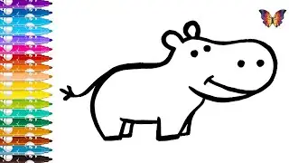 How to Draw a Hippo? Surprise Drawing for Kids / Раскраски Малышам