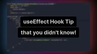 useEffect Hook tip that you didn't know about | Clean Up function!