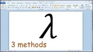 How to insert lambda symbol in Microsoft Word