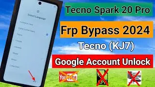 Tecno Spark 20 Pro Frp Bypass 2024 Android 13/14|Tecno (KJ7) without PC Google Account Unlock💯 Work