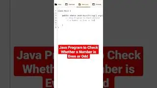 Java program to check whether a number is even or odd #java