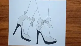 How to Draw a girl wearing A very stylish Shoes