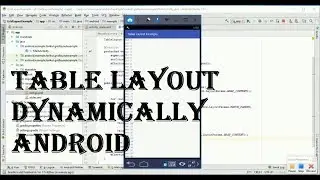 Create Table Layout Dynamically in android