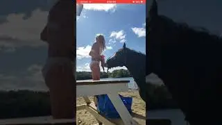 Beach Fun with my horse. Testing YouTube shorts 