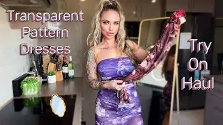Pattern Dresses Try-On PURPLE vs RED with Mirror View | EllieKarrx 👗