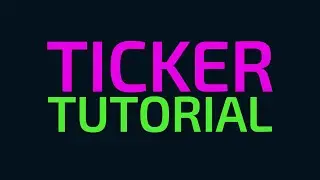 Ticker for After Effects Tutorial