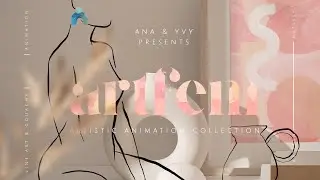 artfem - animated line art gouache collection for feminine branding & design | ana & yvy
