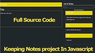 🔥 Keeping  Notes project In Javascript  | Free Download Soure Code | Techno Trickcode