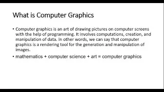 what is computer graphic - brief explanation