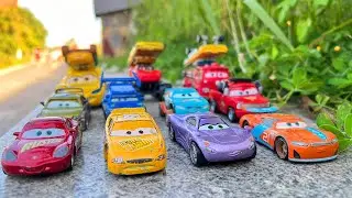 Looking For Lightning McQueen,Natalie Certain,Sally Carrera,Tow Mater,Jackson Storm,Wingo,Frank