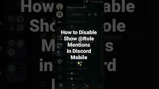 How to Disable Show @Role Mentions in Discord Mobile ✨ #roduz #discord #howto #role #mention #how