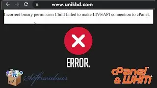 incorrect binary permission Child failed to make LIVEAPI connection to cPanel | Softaculous Error