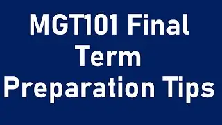 MGT101 Final Term Preparation Tips