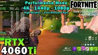 Fortnite Performance Mode | RTX 4060 Ti | 5800X3D | 4K 1440p 1080p | Max & Low Competitive Settings