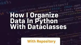 How i organize data in python with dataclasses