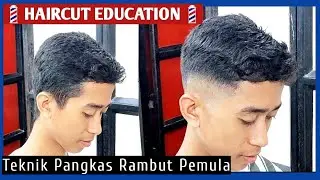 Simple Haircut💈Teknik Mudah Potong Rambut Pria Model Mid Fade@WARCUBontomanai8910