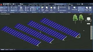 Autocad tutorial - 3D PhotoVoltic solar panel layout 