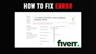 Title can Contain Letters and Numbers only on Fiverr Gig title | how to Fix  Fiverr Gig Title Error