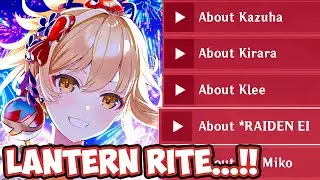 YOIMIYA Talks About Lantern Rite, RAIDEN SHOGUN, KAZUHA & Others Genshin Impact Lore Voice Lines