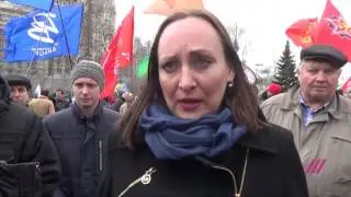 Наталья Пелевина на митинге дальнобойщиков