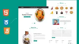 how to design a food restaurant website using HTML, CSS and JavaScript with source code