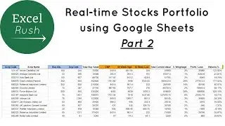 Create Real-time Stocks Portfolio in Google Sheets - Part 2