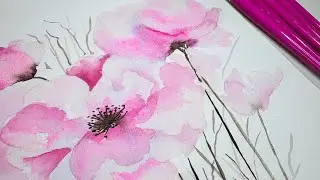 Breathtaking, soft, pink watercolor floral with the NEW Paul Rubens Floral Palette~