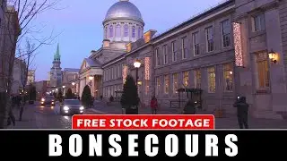 Bonsecours Market at Night in Montreal - Free Stock Footage