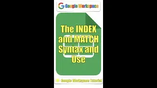 The INDEX and MATCH | syntax and use