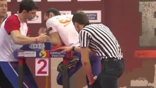 Чемпионат России по армспорту 2015. Михаил Товмасян- Артур Акоев 65 кг