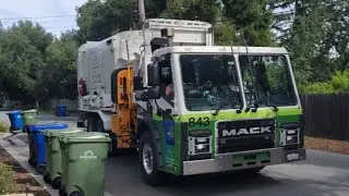 Mack LR Labrie Automizer Collecting Mansion Garbage!