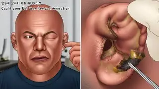 ASMR 아~주 오래된 만두귀 왕귀지 제거 애니메이션 | 귀청소 | Very Old Cauliflower Ear Wax Removal Animation | Ear Cleaning