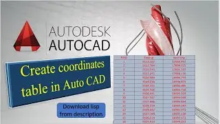 create XY Coordinates table in Auto CAD