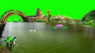 green screen background video effects hd nature | water flow under the bridge