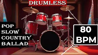 Slow Country Ballad Backing Track for Drummers | 80 bpm no drums with click