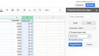 Apply different protections to different sheets in a Google Sheets workbook