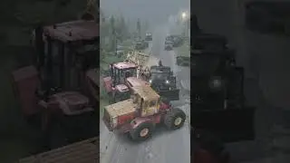 Spintires - АТ-Т расчищает себе путь.