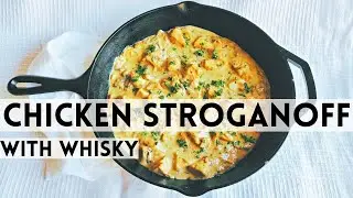 CREAMY Chicken STROGANOFF with WHISKY - restaurant-style Russian pasta dish / chicken recipes