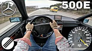 Mercedes-Benz W124 500E TOP SPEED DRIVE ON GERMAN AUTOBAHN🏎