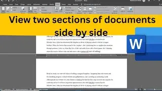 How to see two sections of your Word document at once|Split window in Microsoft Word