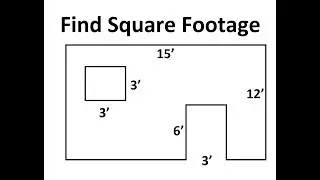 Find Square Footage of a Wall, not including the window and door