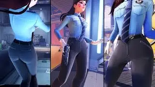 Overwatch Officer D.va emotes in Game