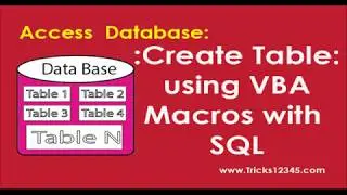 Access VBA: Create Table -  VBA Macros With SQL Command