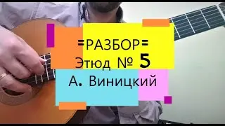 РАЗБОР. Этюд 5. А. Виницкий | подробный разбор | учимся играть