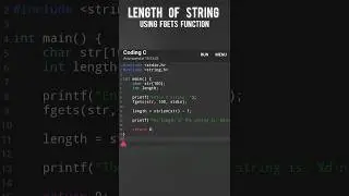 Length of the string using fgets function | #clanguage #cprogramming #coding #string