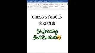 Type CHESS KING ♚♔ in MS Word Using Just Keyboard!(No Mouse!) #asmr #tricks #keyboardshortcuts #word