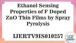 Ethanol Sensing Properties of F Doped ZnO Thin Films by Spray Pyrolysis