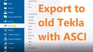 Export model from new to old Tekla Structures using ASCII